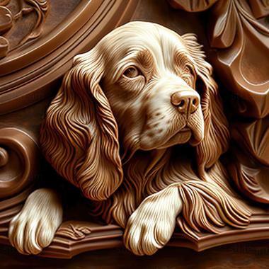 3D model Pont Audemer Spaniel dog (STL)